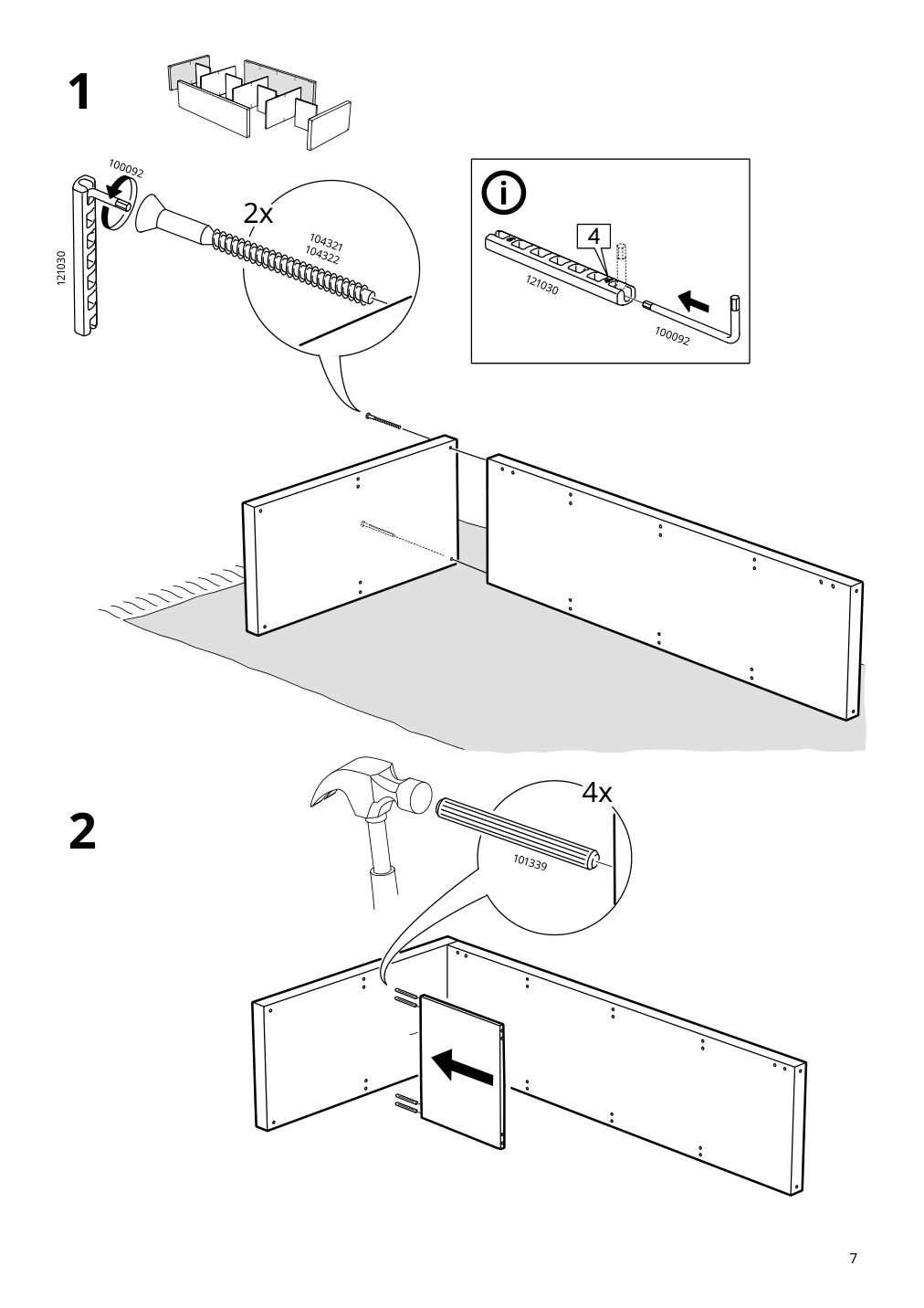 Assembly instructions for IKEA Kallax shelf unit black brown | Page 7 - IKEA KALLAX / LINNMON workstation 494.817.00