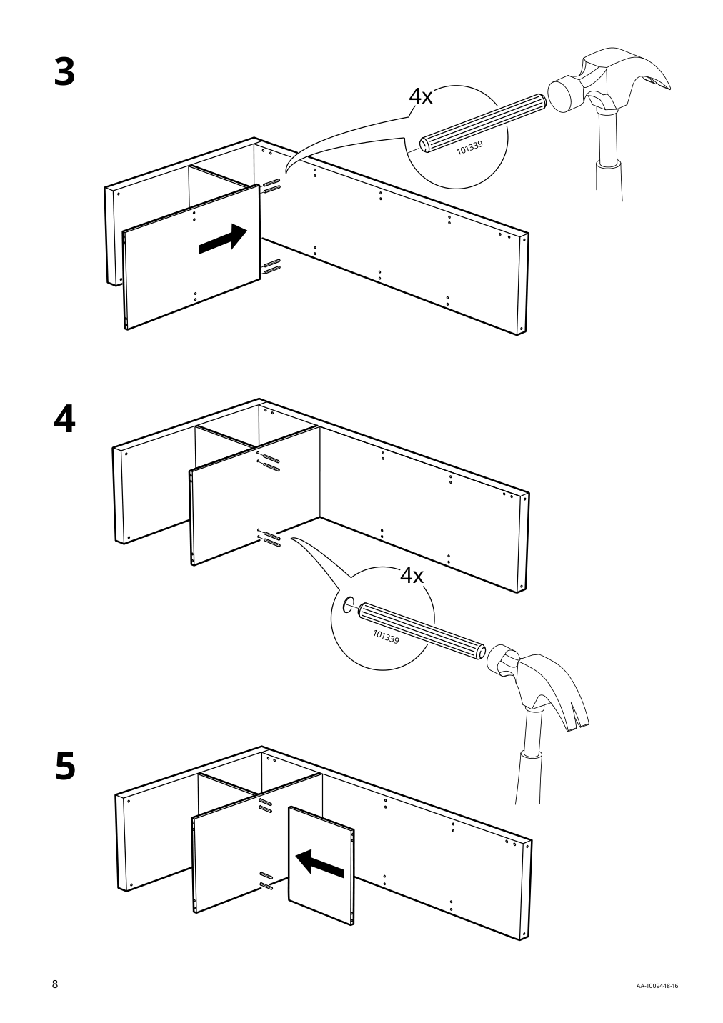 Assembly instructions for IKEA Kallax shelf unit white stained oak effect | Page 8 - IKEA KALLAX / LACK storage combination with shelf 393.987.30