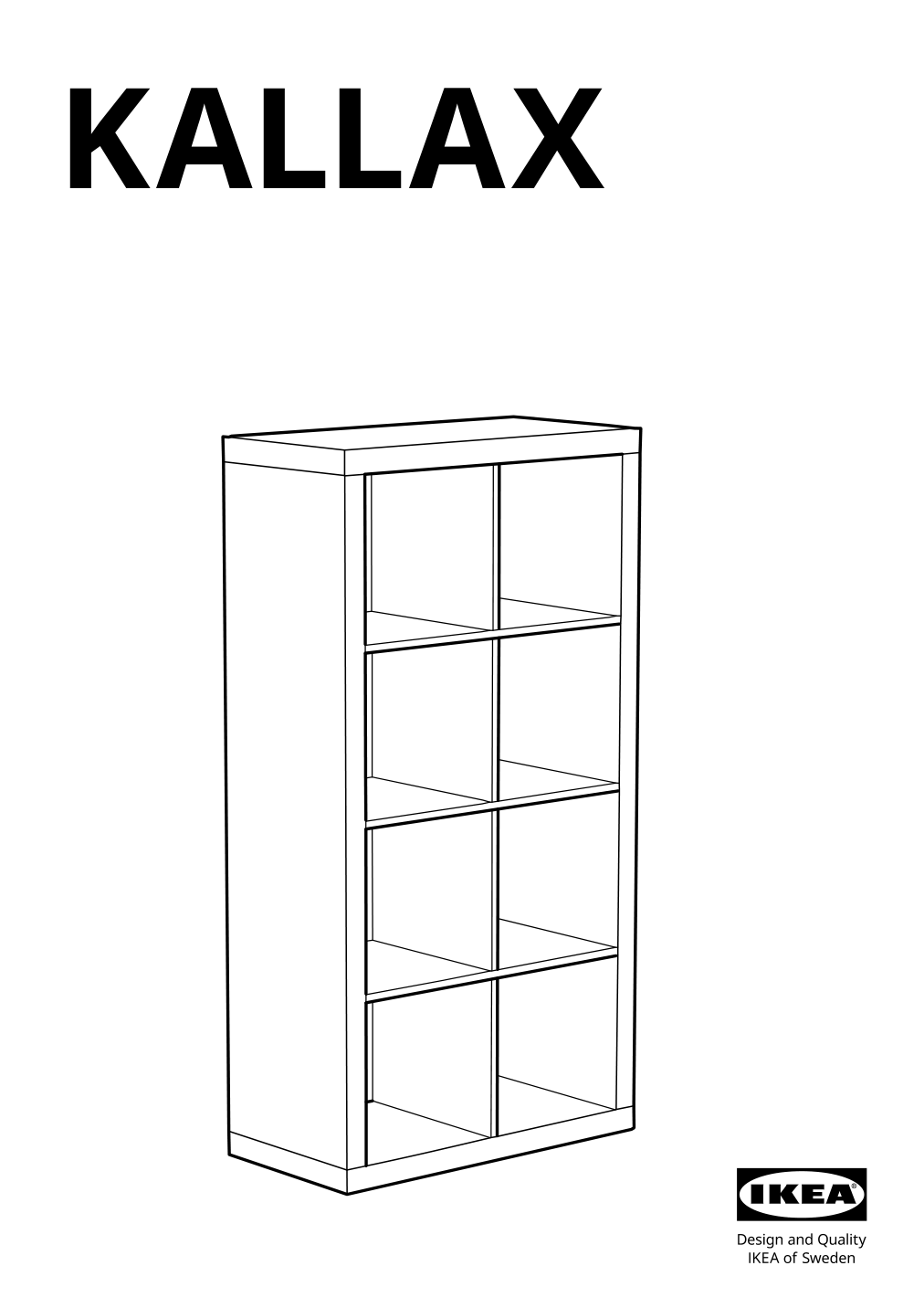 Assembly instructions for IKEA Kallax shelf unit white stained oak effect | Page 1 - IKEA KALLAX shelf unit with 4 inserts 291.975.72