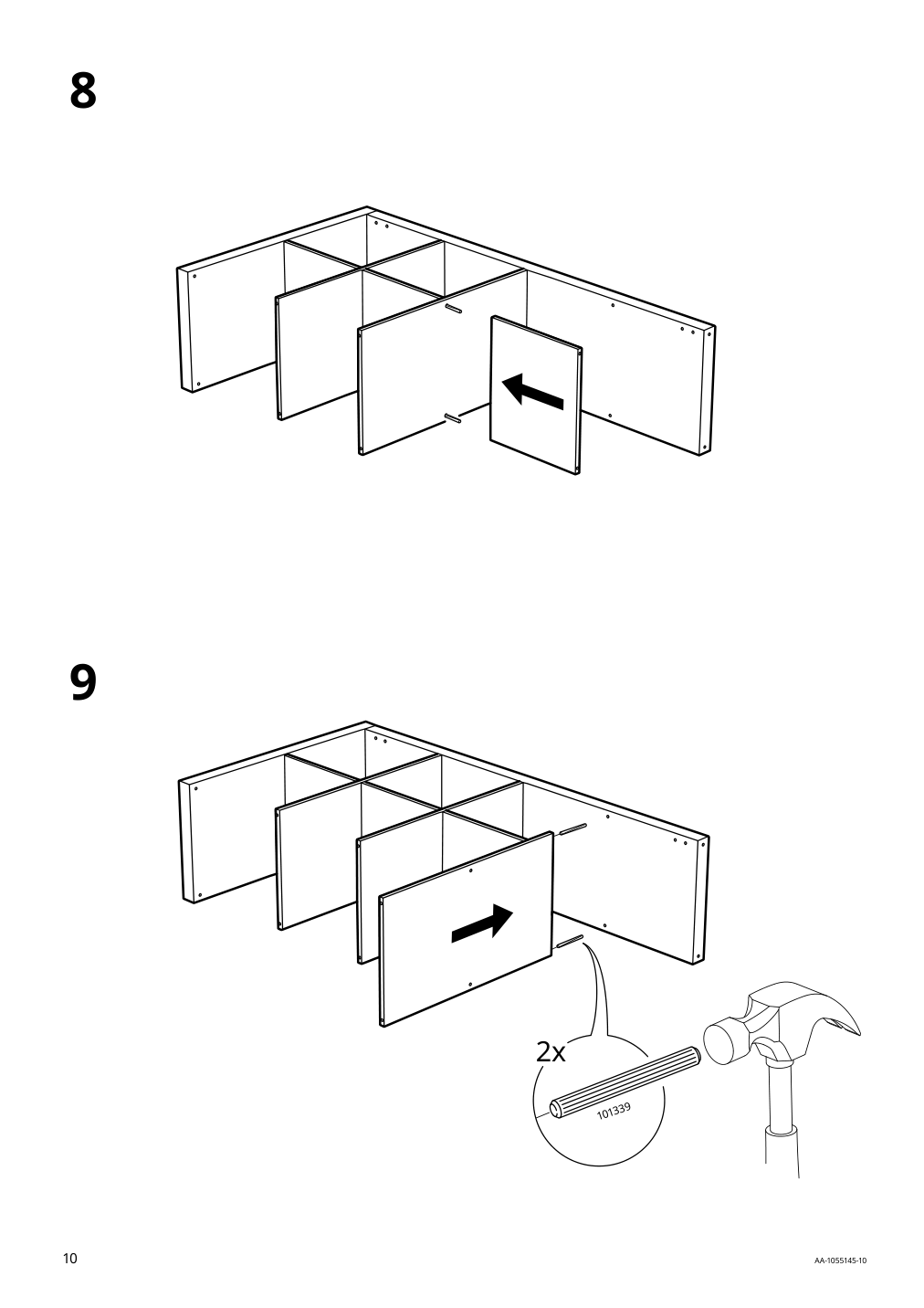 Assembly instructions for IKEA Kallax shelf unit black brown | Page 10 - IKEA ALEX/LÅNGFJÄLL / KALLAX desk and storage combination 094.367.57