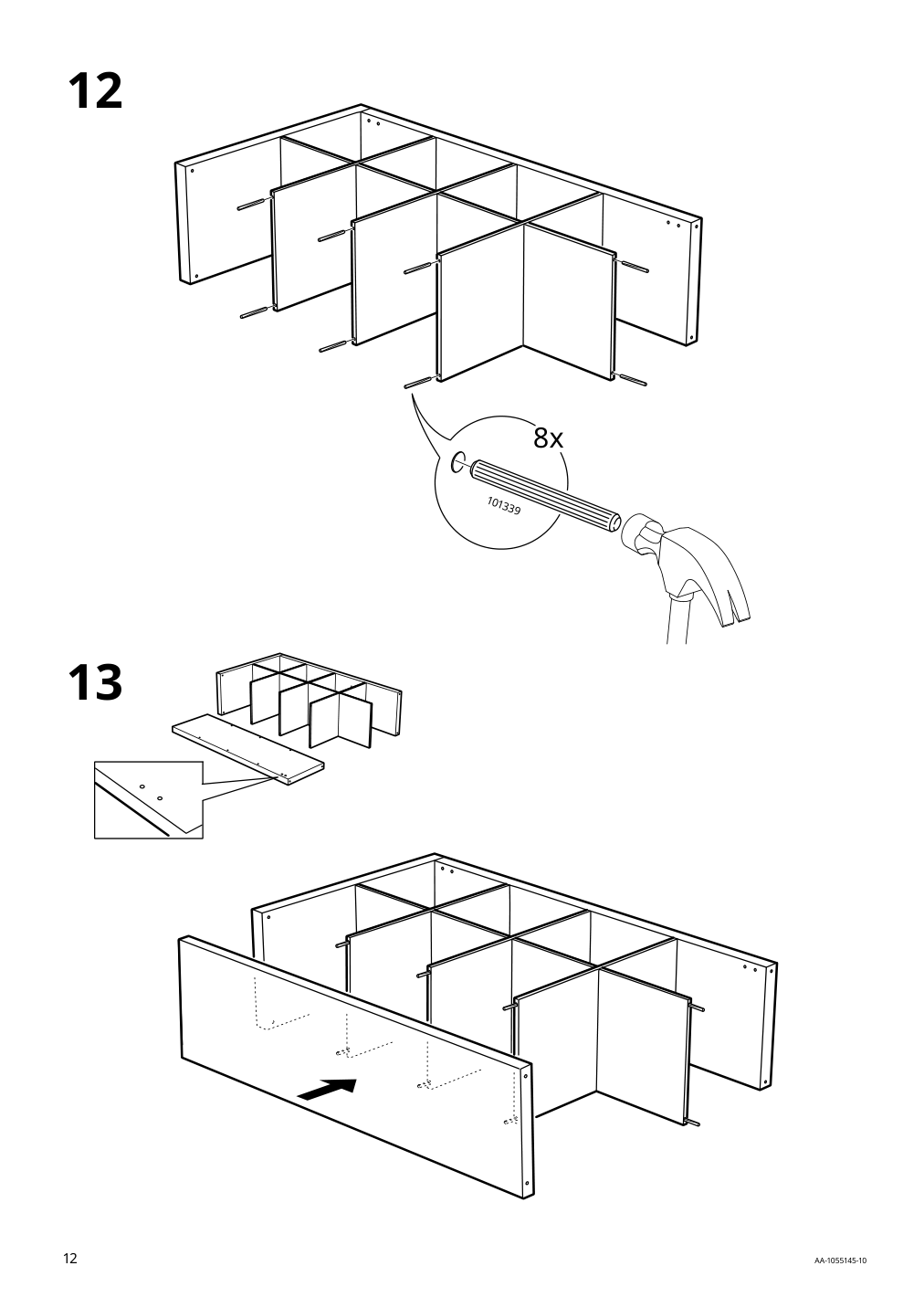 Assembly instructions for IKEA Kallax shelf unit white stained oak effect | Page 12 - IKEA KALLAX / LACK storage combination with shelf 393.987.30