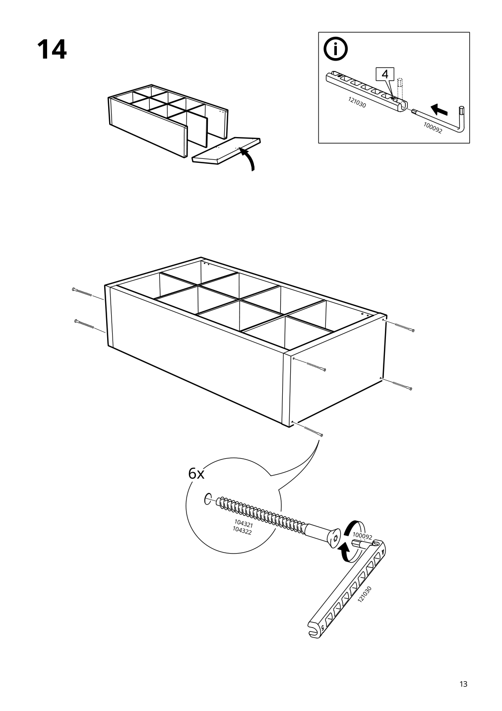 Assembly instructions for IKEA Kallax shelf unit black brown | Page 13 - IKEA ALEX/LÅNGFJÄLL / KALLAX desk and storage combination 094.367.57