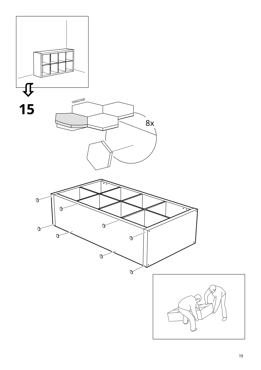 Assembly instructions for IKEA Kallax shelf unit white stained oak effect | Page 19 - IKEA KALLAX / LACK TV storage combination 295.521.71