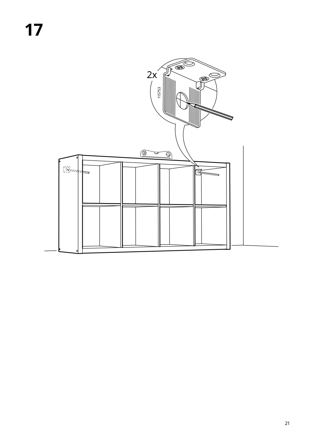 Assembly instructions for IKEA Kallax shelf unit white stained oak effect | Page 21 - IKEA KALLAX shelf unit with 4 inserts 291.975.72