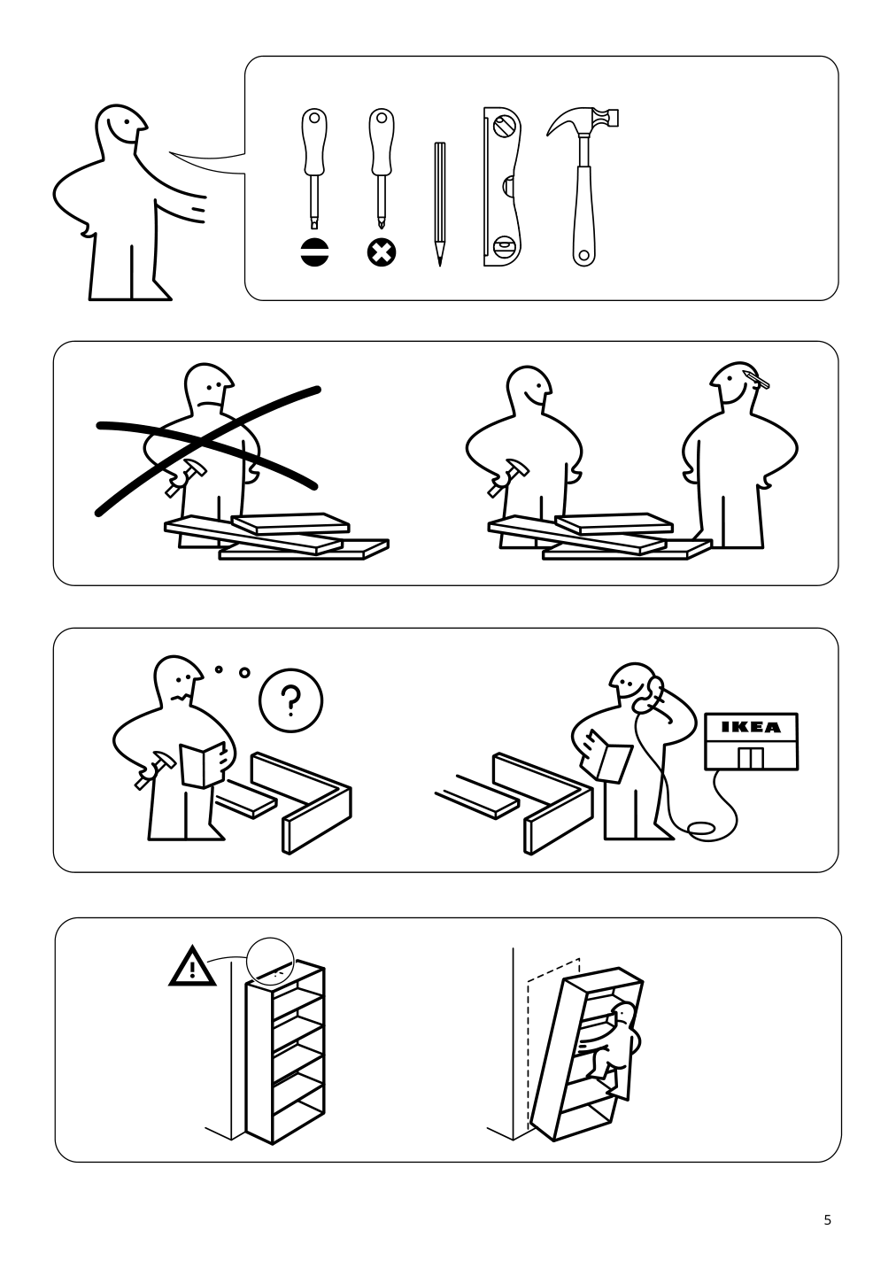 Assembly instructions for IKEA Kallax shelf unit black brown | Page 5 - IKEA KALLAX / LAGKAPTEN workstation 294.816.83