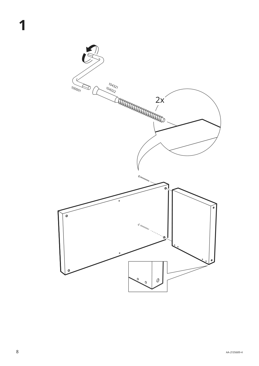 Assembly instructions for IKEA Kallax shelf unit gray wood effect | Page 8 - IKEA KALLAX shelf unit 104.779.35