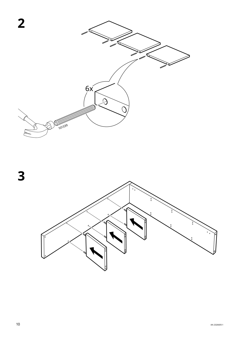 Assembly instructions for IKEA Kallax shelf unit high gloss white | Page 10 - IKEA KALLAX shelf unit with 4 inserts 292.783.23