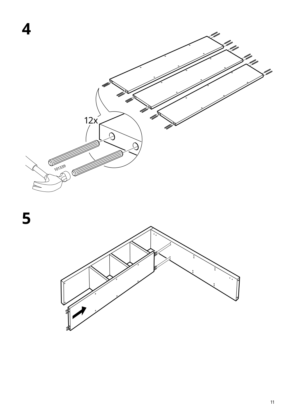 Assembly instructions for IKEA Kallax shelf unit high gloss white | Page 11 - IKEA KALLAX shelf unit with 4 inserts 292.783.23