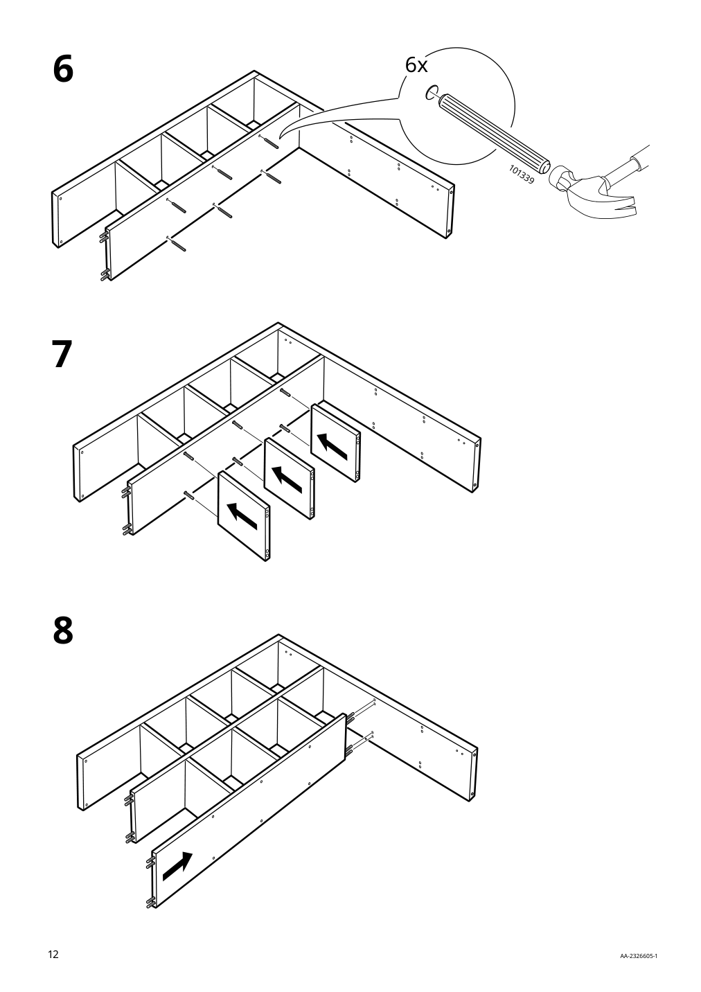 Assembly instructions for IKEA Kallax shelf unit high gloss white | Page 12 - IKEA KALLAX shelf unit with 4 inserts 292.783.23