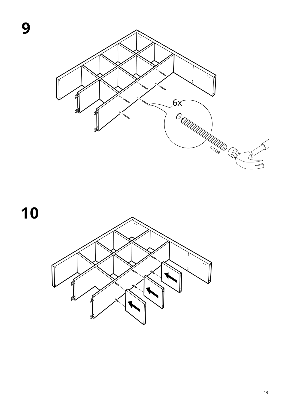 Assembly instructions for IKEA Kallax shelf unit high gloss white | Page 13 - IKEA KALLAX shelf unit with 4 inserts 292.783.23