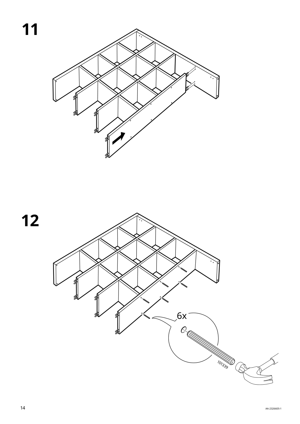 Assembly instructions for IKEA Kallax shelf unit high gloss white | Page 14 - IKEA KALLAX shelf unit with 4 inserts 592.783.31