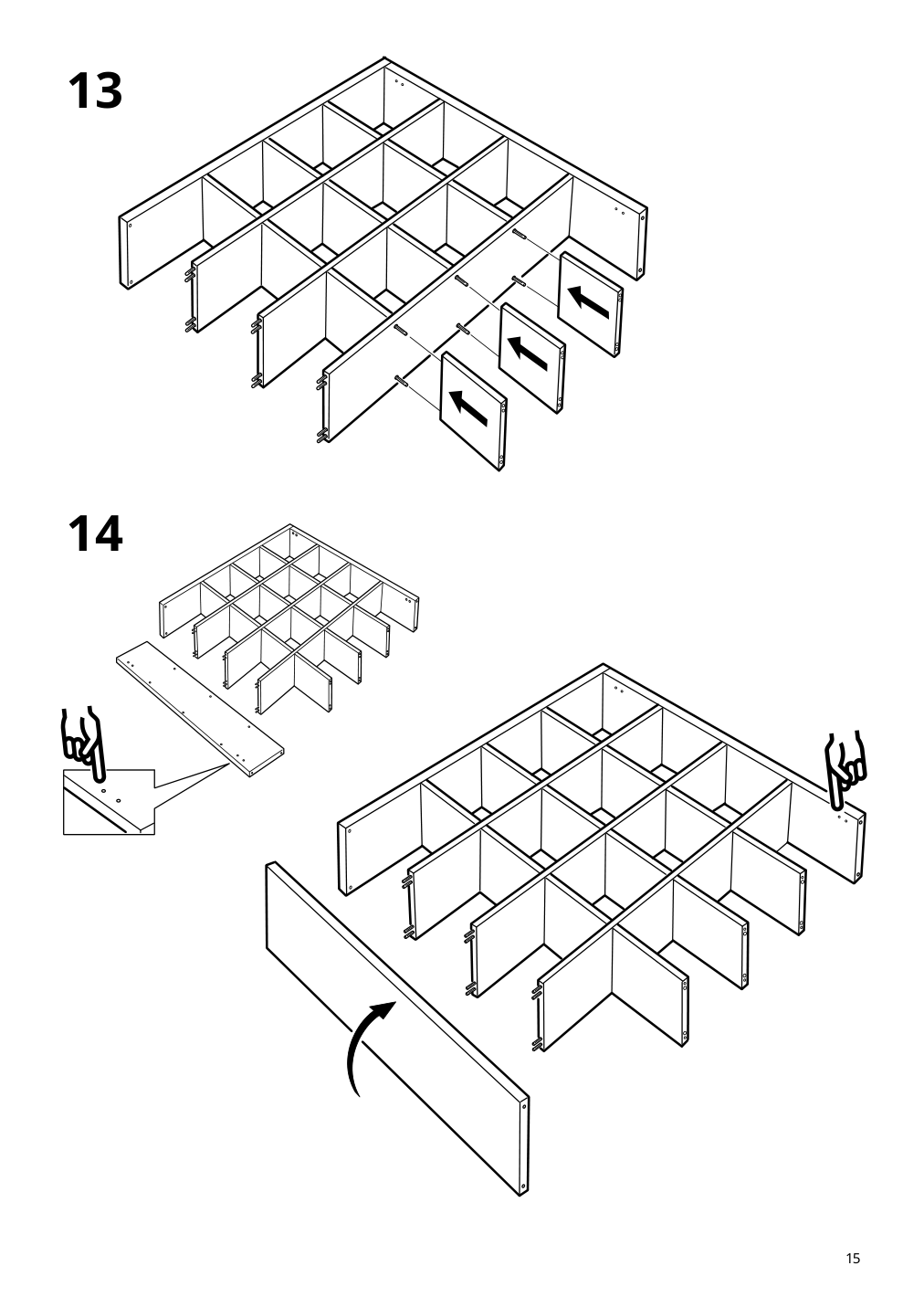 Assembly instructions for IKEA Kallax shelf unit high gloss white | Page 15 - IKEA KALLAX shelf unit with 4 inserts 592.783.31