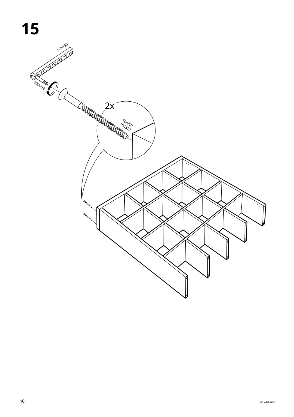 Assembly instructions for IKEA Kallax shelf unit high gloss white | Page 16 - IKEA KALLAX shelf unit 203.057.45