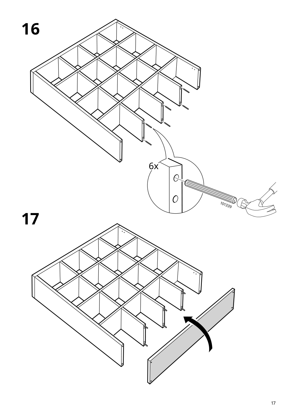 Assembly instructions for IKEA Kallax shelf unit high gloss white | Page 17 - IKEA KALLAX shelf unit with 4 inserts 592.783.31