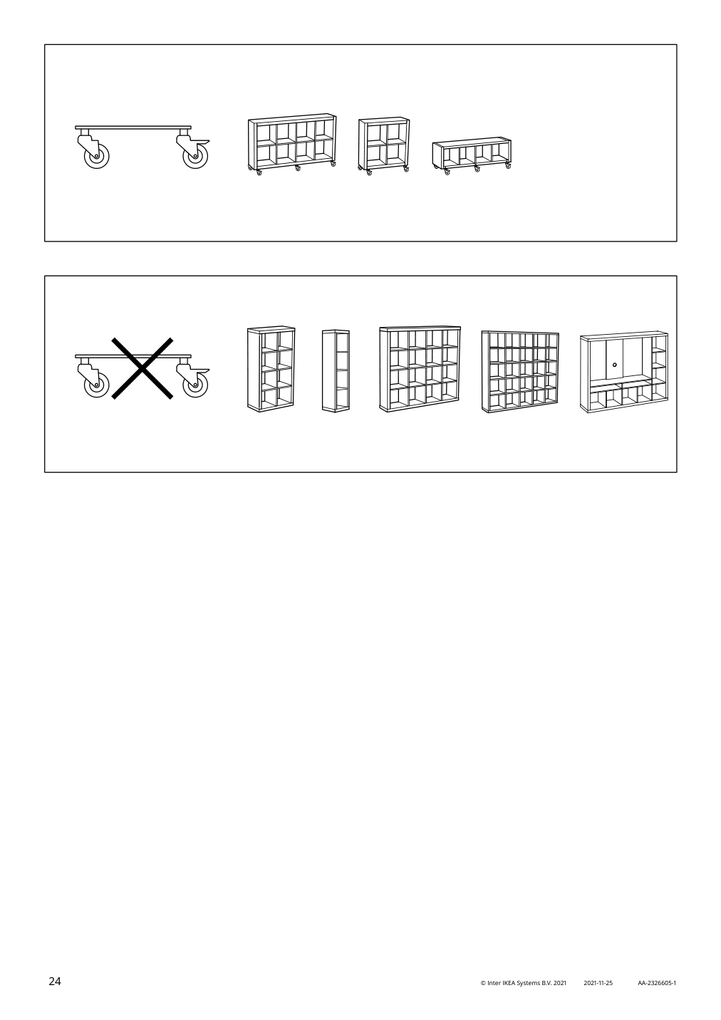 Assembly instructions for IKEA Kallax shelf unit high gloss white | Page 24 - IKEA KALLAX shelf unit with 4 inserts 292.783.23