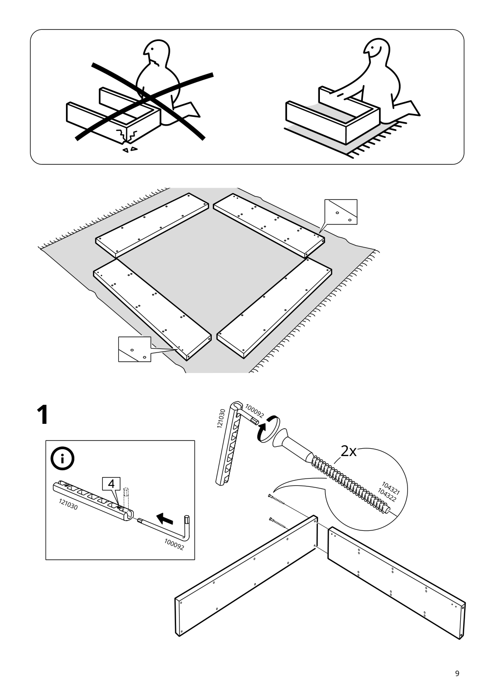 Assembly instructions for IKEA Kallax shelf unit high gloss white | Page 9 - IKEA KALLAX shelf unit with 4 inserts 292.783.23