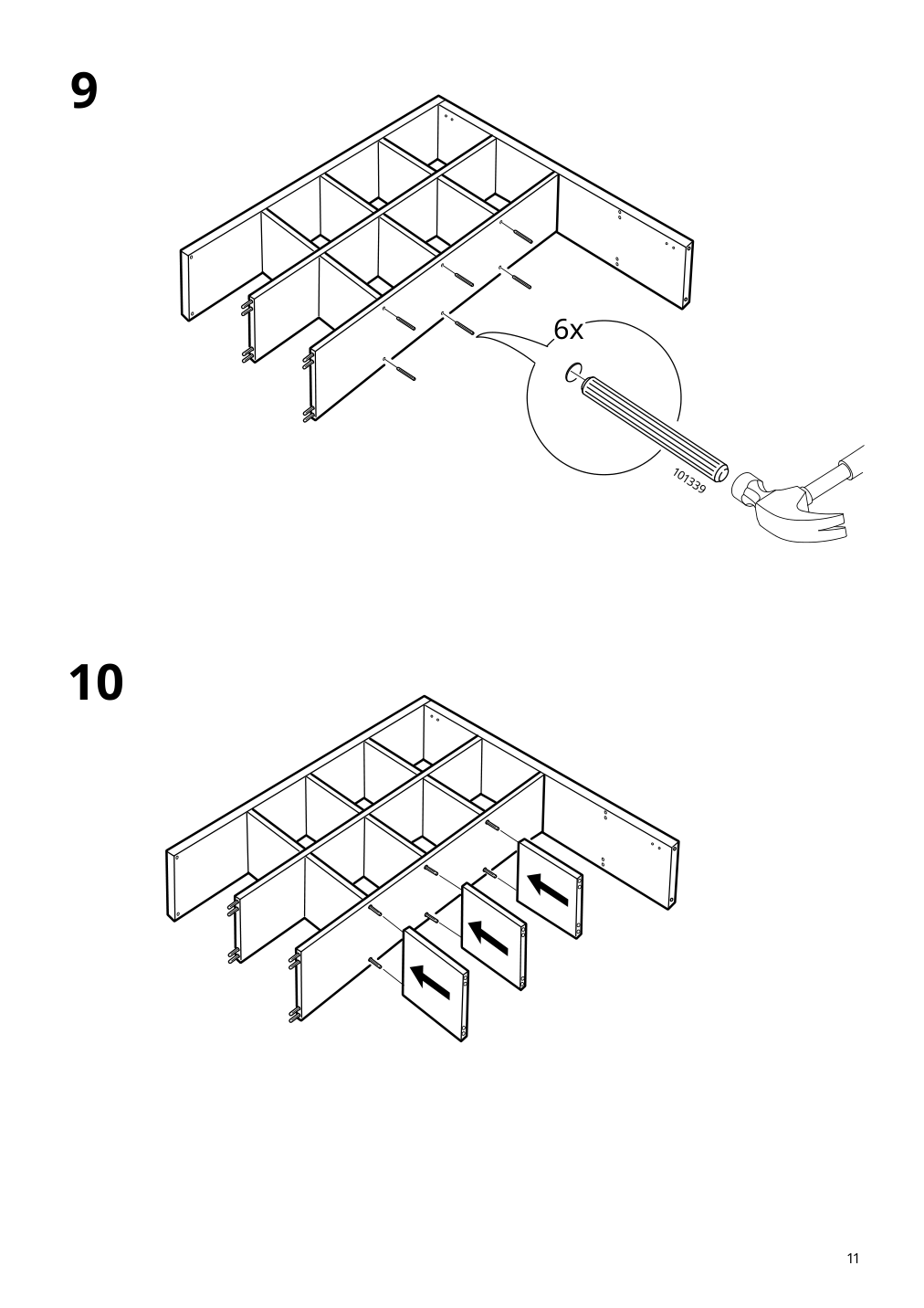 Assembly instructions for IKEA Kallax shelf unit high gloss white | Page 11 - IKEA KALLAX shelf unit with 4 inserts 592.783.31