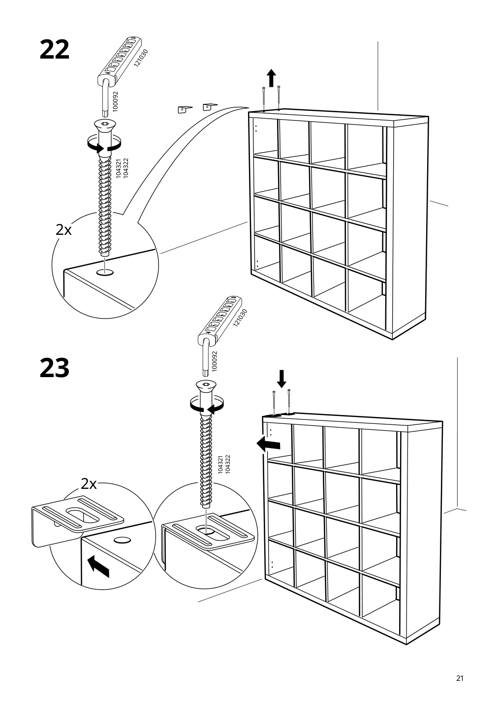 Assembly instructions for IKEA Kallax shelf unit high gloss white | Page 21 - IKEA KALLAX shelf unit with 4 inserts 592.783.31