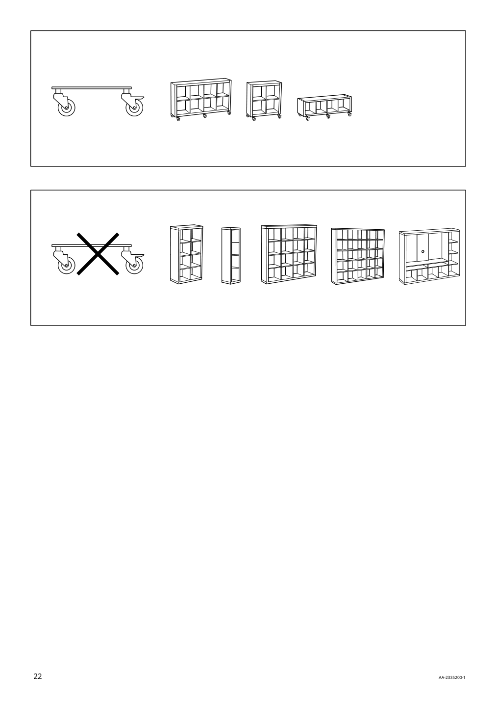 Assembly instructions for IKEA Kallax shelf unit high gloss white | Page 22 - IKEA KALLAX shelf unit 203.057.45