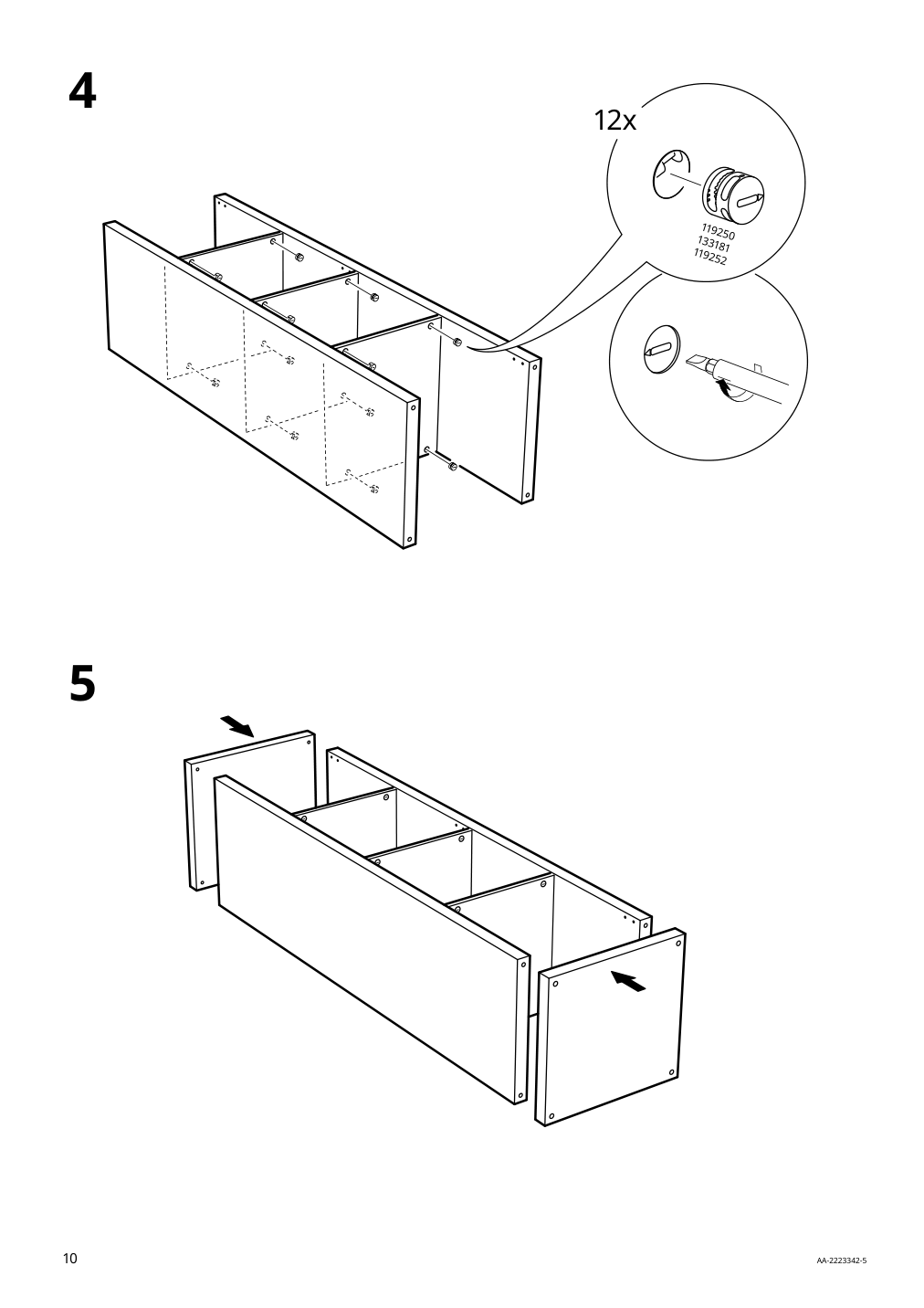 Assembly instructions for IKEA Kallax shelf unit oak effect | Page 10 - IKEA KALLAX shelf unit 503.074.94