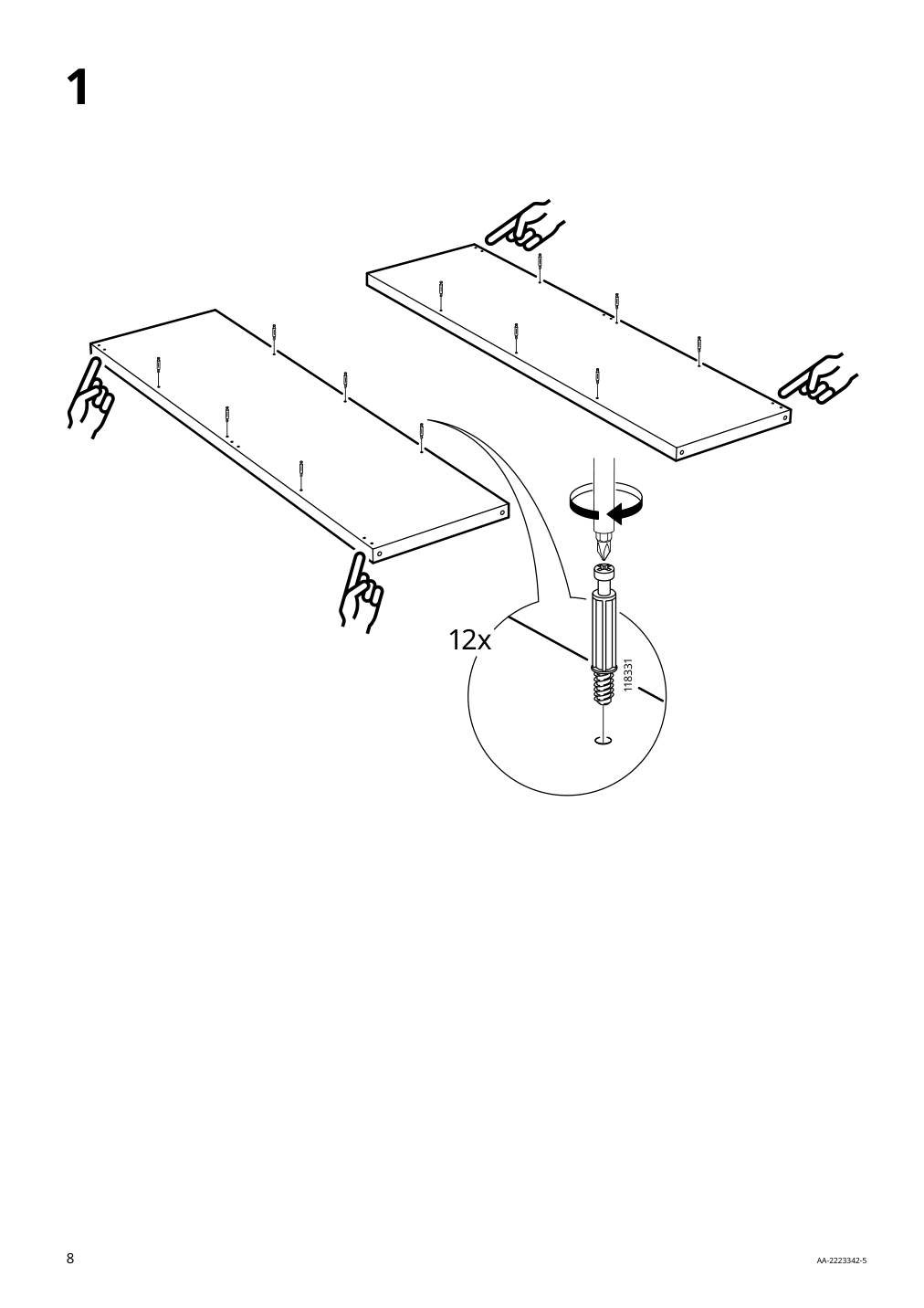 Assembly instructions for IKEA Kallax shelf unit oak effect | Page 8 - IKEA KALLAX shelf unit 503.074.94