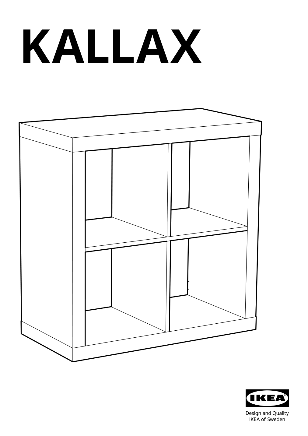 Assembly instructions for IKEA Kallax shelf unit white stained oak effect | Page 1 - IKEA KALLAX shelving unit with underframe 594.426.28