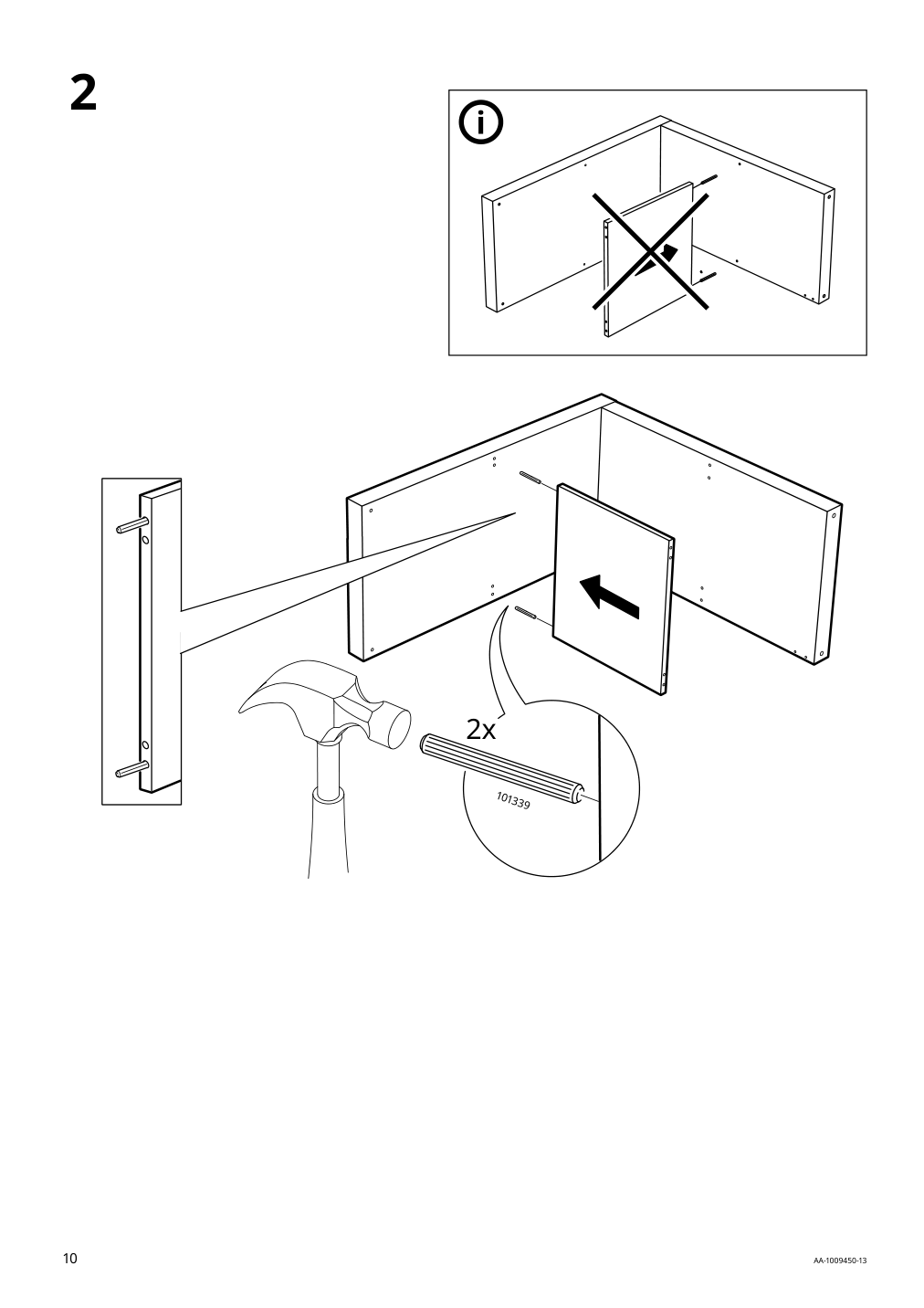 Assembly instructions for IKEA Kallax shelf unit white stained oak effect | Page 10 - IKEA KALLAX shelving unit with underframe 594.426.28