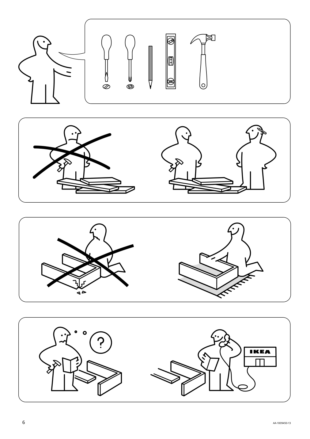 Assembly instructions for IKEA Kallax shelf unit white stained oak effect | Page 6 - IKEA KALLAX shelving unit with underframe 594.426.28