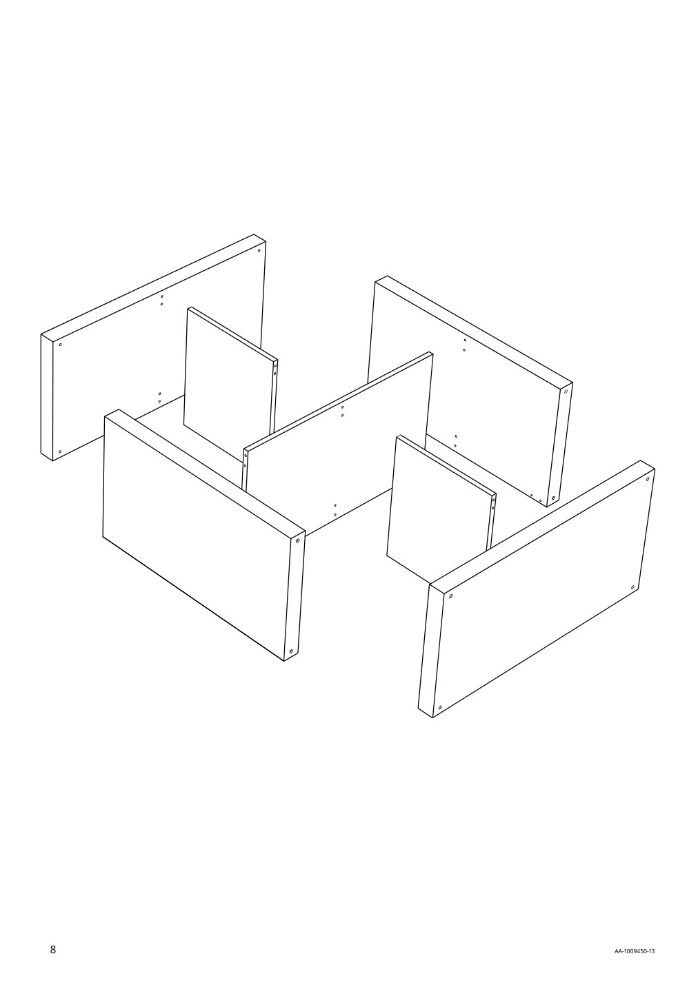 Assembly instructions for IKEA Kallax shelf unit white stained oak effect | Page 8 - IKEA KALLAX shelving unit with underframe 594.426.28