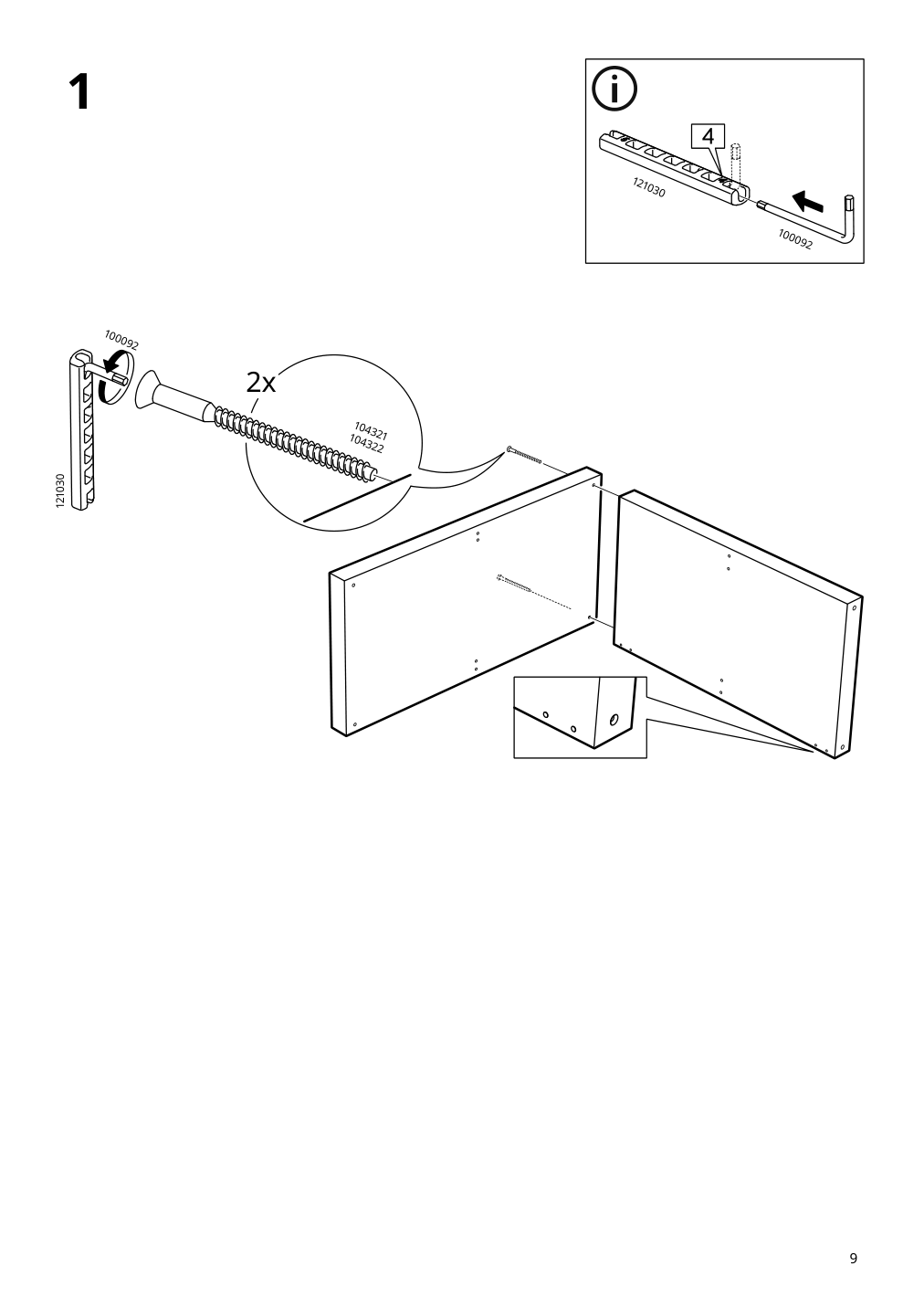 Assembly instructions for IKEA Kallax shelf unit white stained oak effect | Page 9 - IKEA KALLAX shelving unit with underframe 594.426.28