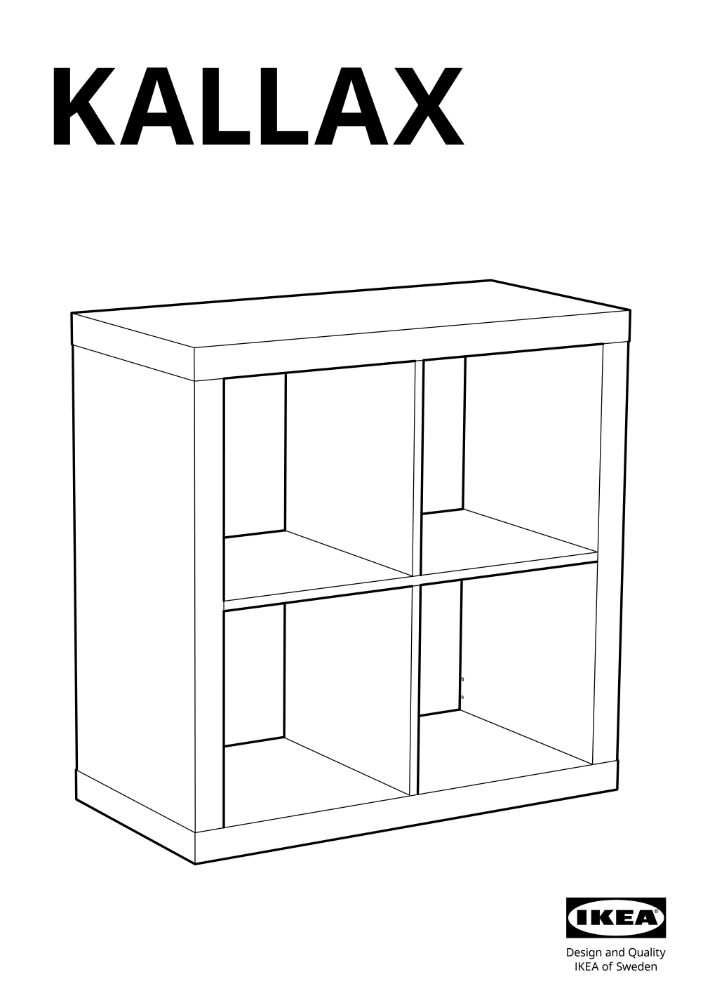 Assembly instructions for IKEA Kallax shelf unit white stained oak effect | Page 1 - IKEA KALLAX shelving unit with underframe 594.426.28