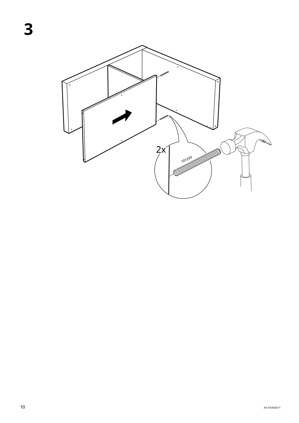 Assembly instructions for IKEA Kallax shelf unit white stained oak effect | Page 10 - IKEA KALLAX shelving unit with underframe 594.426.28