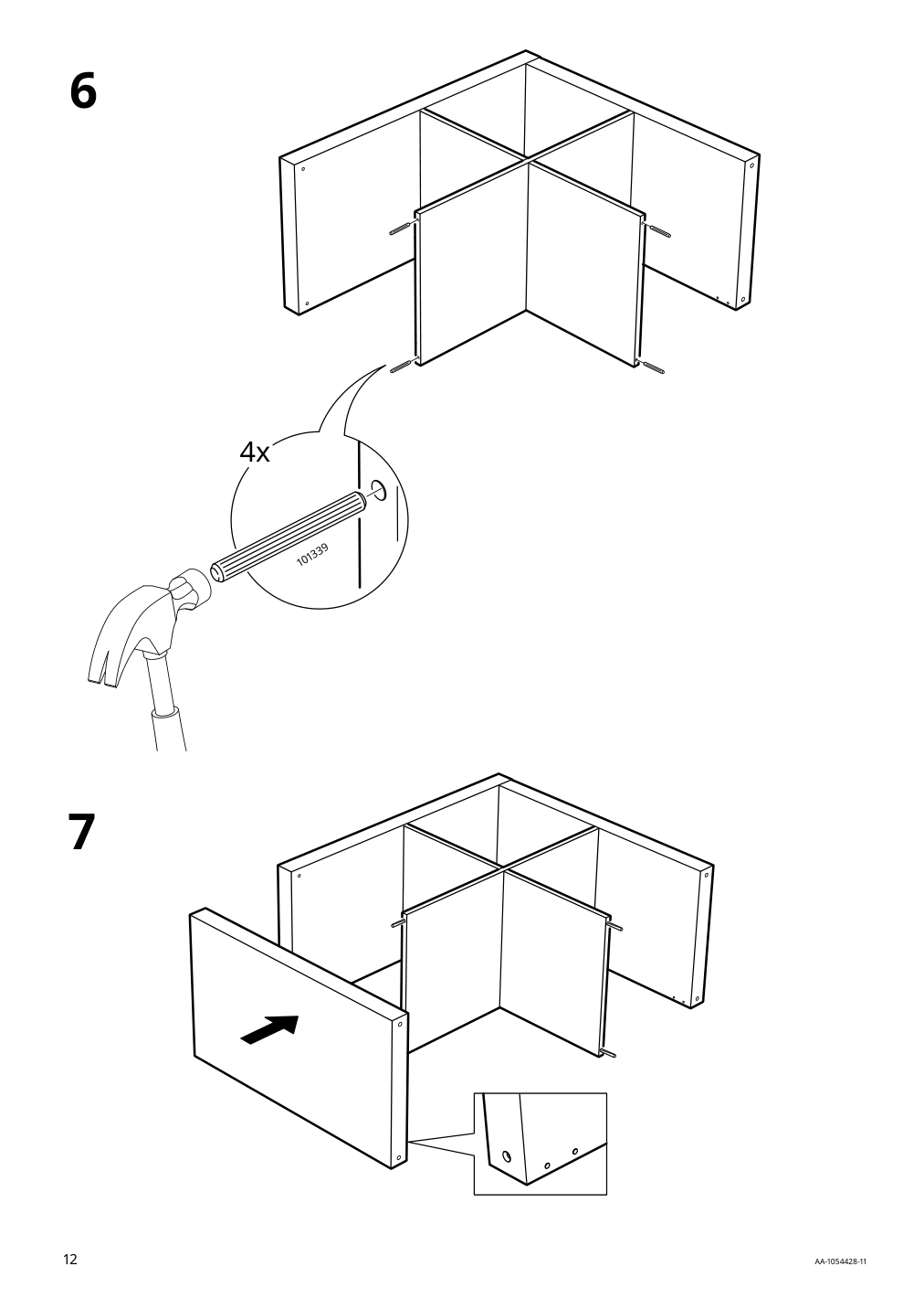 Assembly instructions for IKEA Kallax shelf unit white stained oak effect | Page 12 - IKEA KALLAX shelving unit with underframe 594.426.28