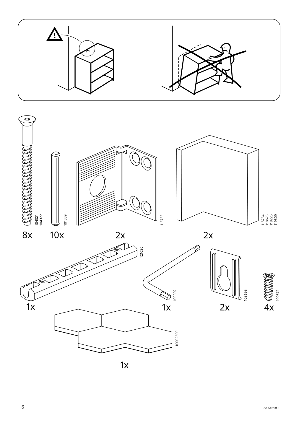 Assembly instructions for IKEA Kallax shelf unit white stained oak effect | Page 6 - IKEA KALLAX shelving unit with underframe 594.426.28