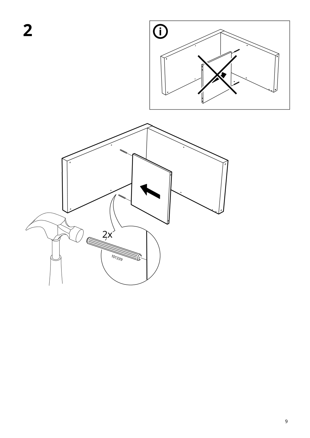 Assembly instructions for IKEA Kallax shelf unit white stained oak effect | Page 9 - IKEA KALLAX shelving unit with underframe 594.426.28