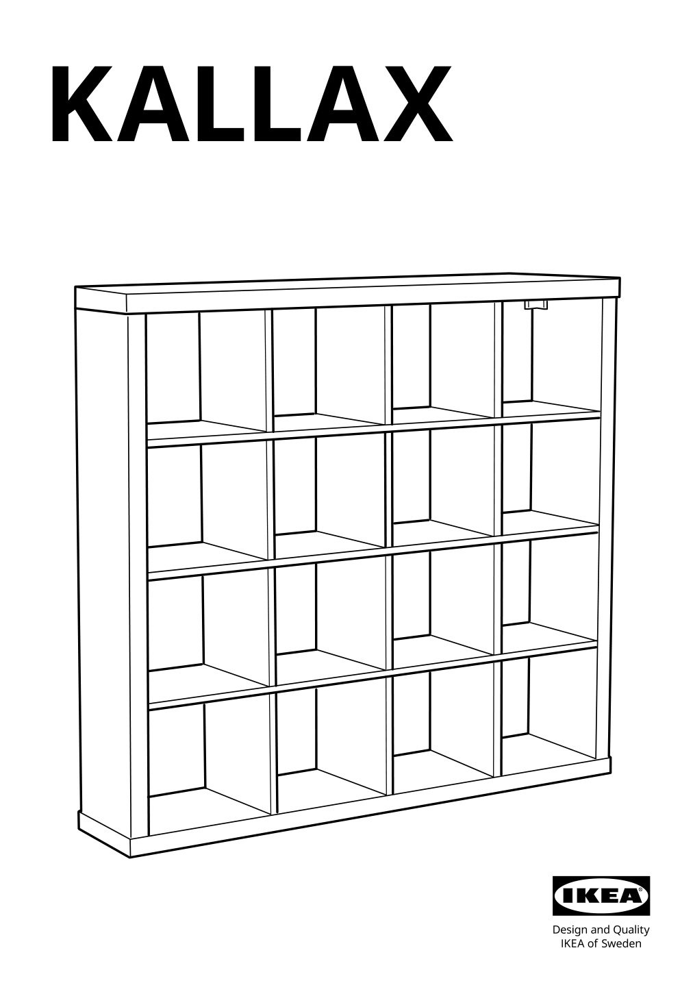 Assembly instructions for IKEA Kallax shelf unit white | Page 1 - IKEA KALLAX shelf unit with 4 inserts 390.174.86