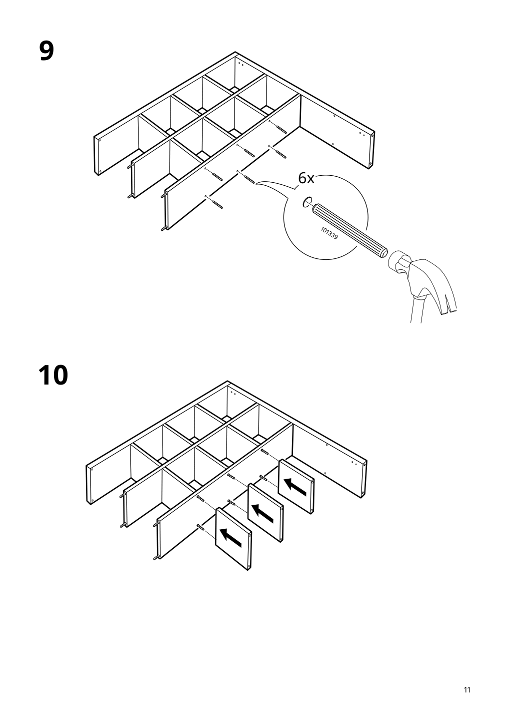 Assembly instructions for IKEA Kallax shelf unit white | Page 11 - IKEA KALLAX shelf unit with 4 inserts 192.783.28