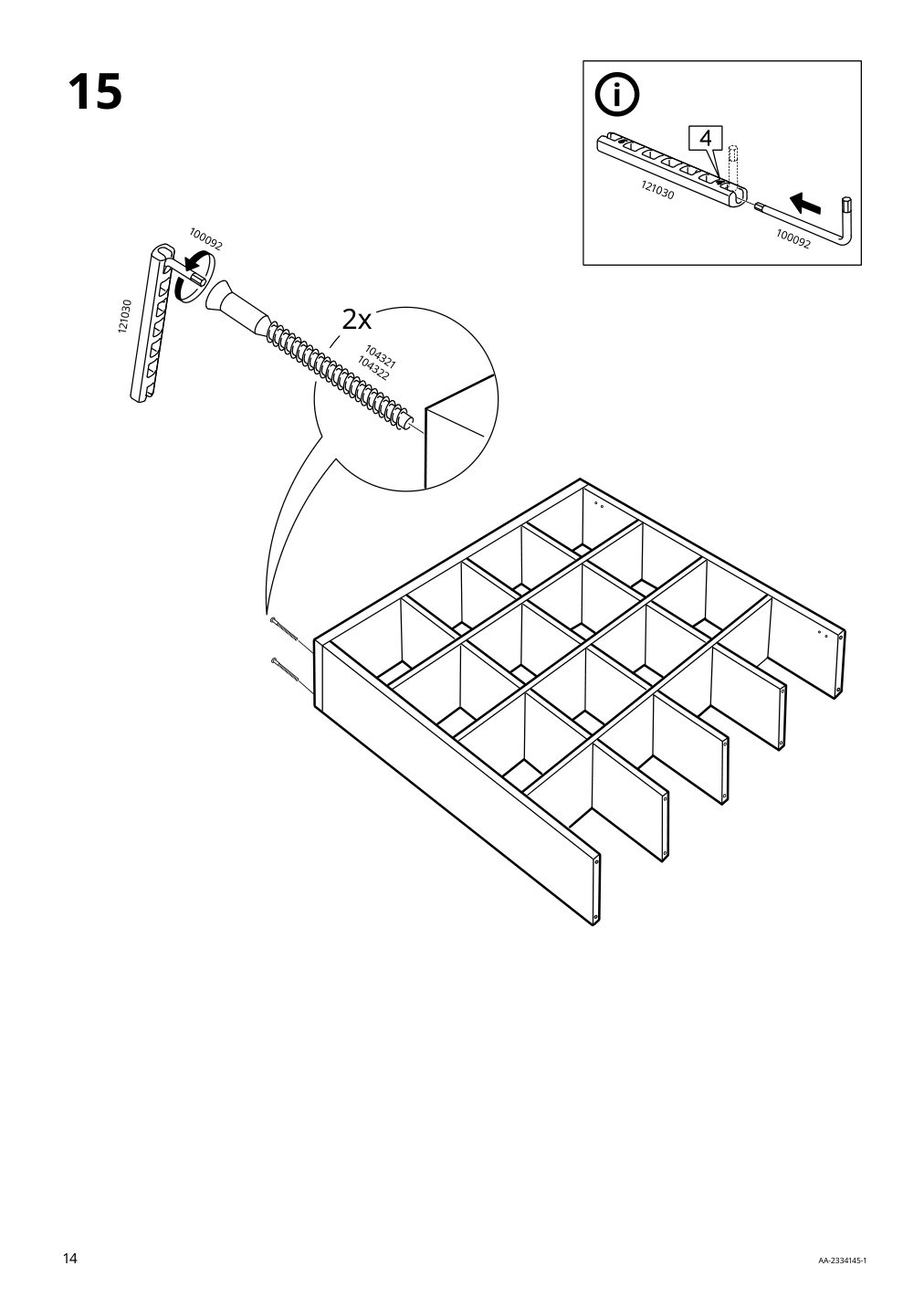 Assembly instructions for IKEA Kallax shelf unit white | Page 14 - IKEA KALLAX / LINNMON workstation 394.816.92