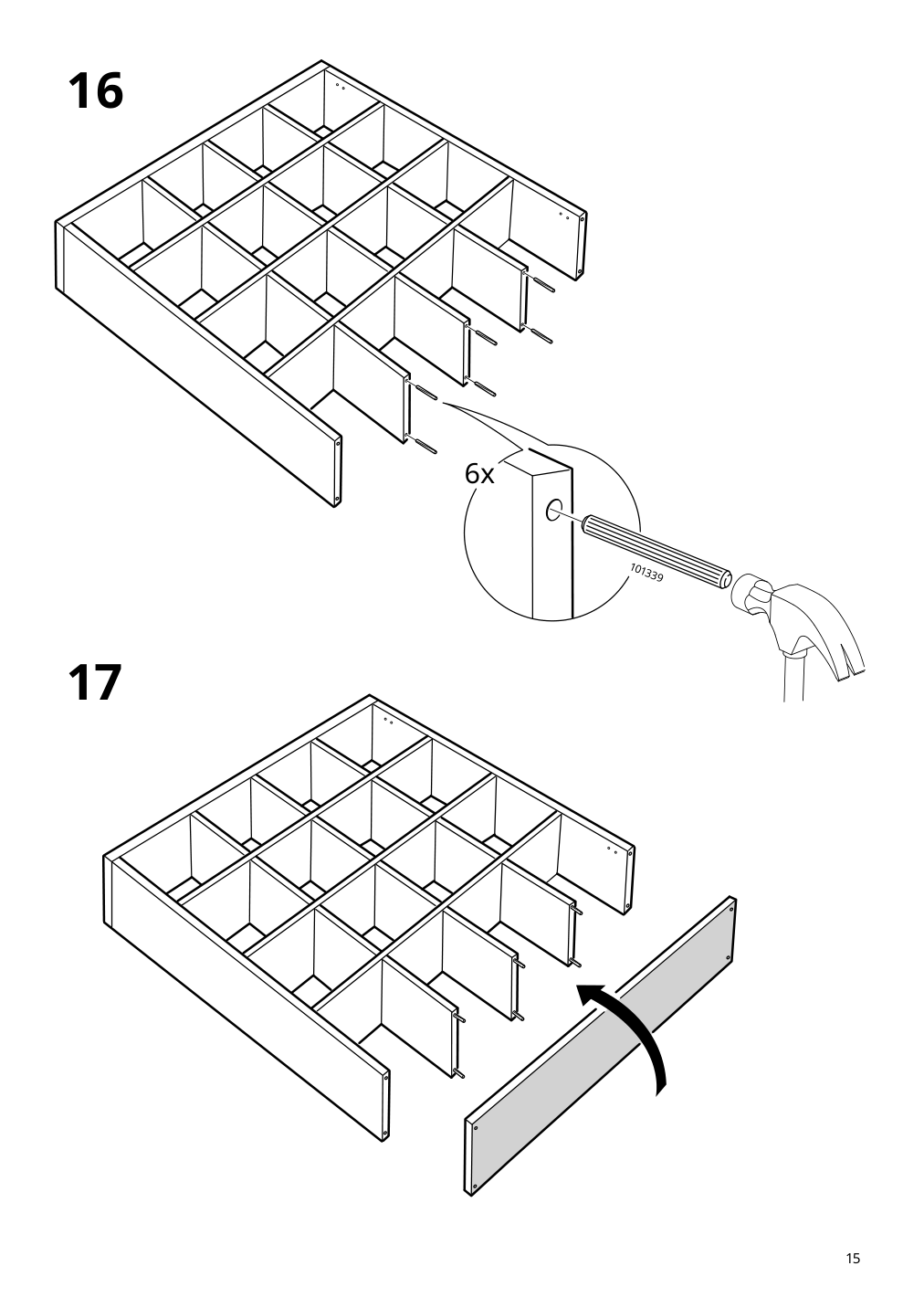 Assembly instructions for IKEA Kallax shelf unit white | Page 15 - IKEA KALLAX shelf unit with 4 inserts 390.174.86