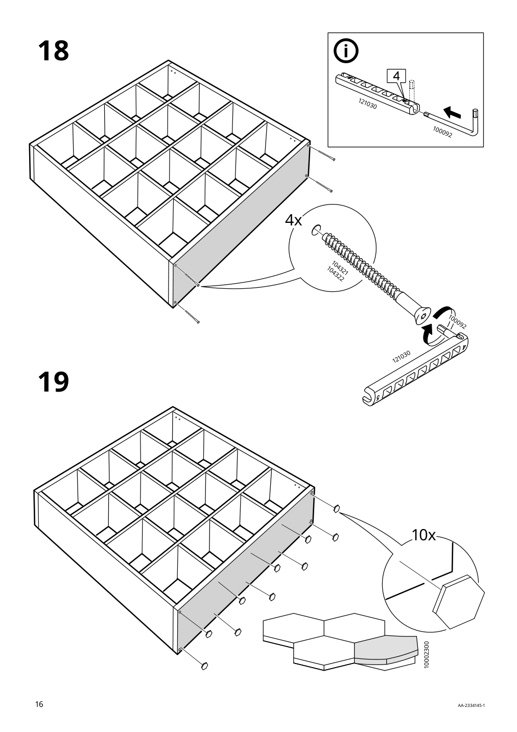 Assembly instructions for IKEA Kallax shelf unit white | Page 16 - IKEA KALLAX shelf unit with 8 inserts 690.174.75