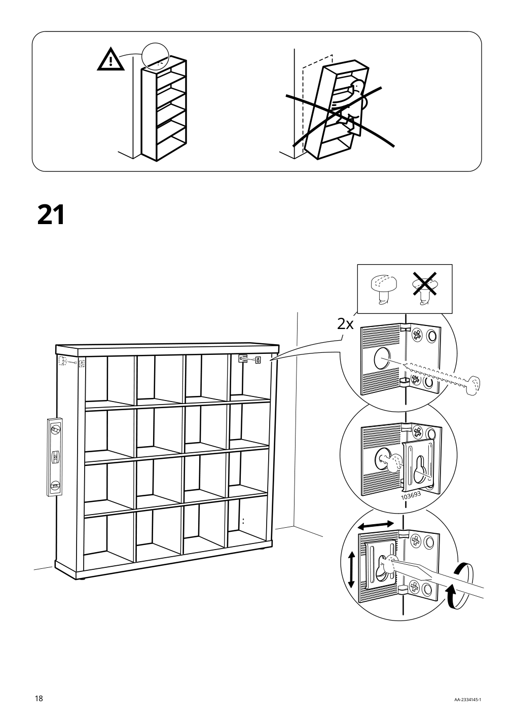 Assembly instructions for IKEA Kallax shelf unit white | Page 18 - IKEA KALLAX / LAGKAPTEN workstation 794.816.52