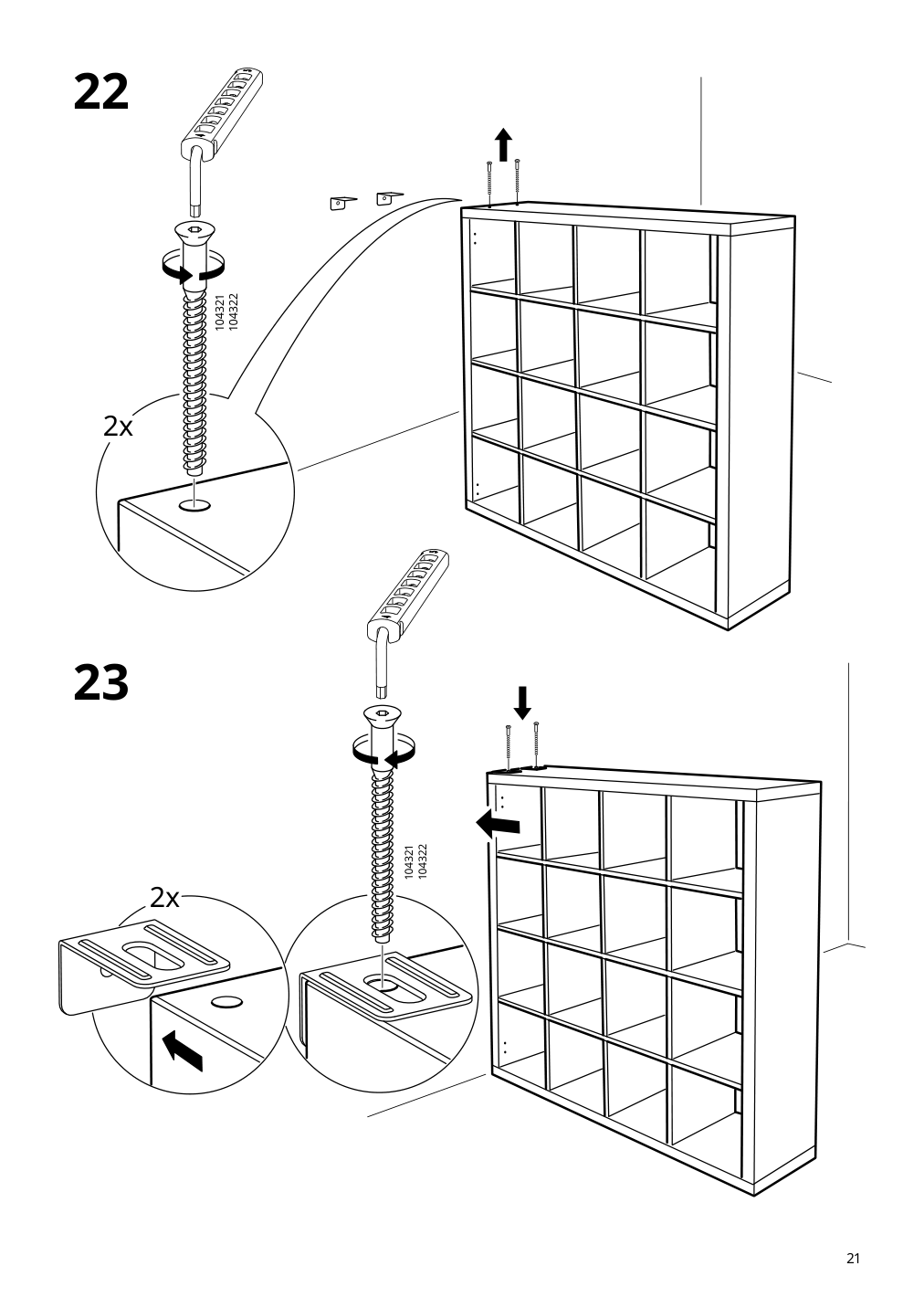 Assembly instructions for IKEA Kallax shelf unit black brown | Page 21 - IKEA KALLAX shelf unit with 4 inserts 792.783.25