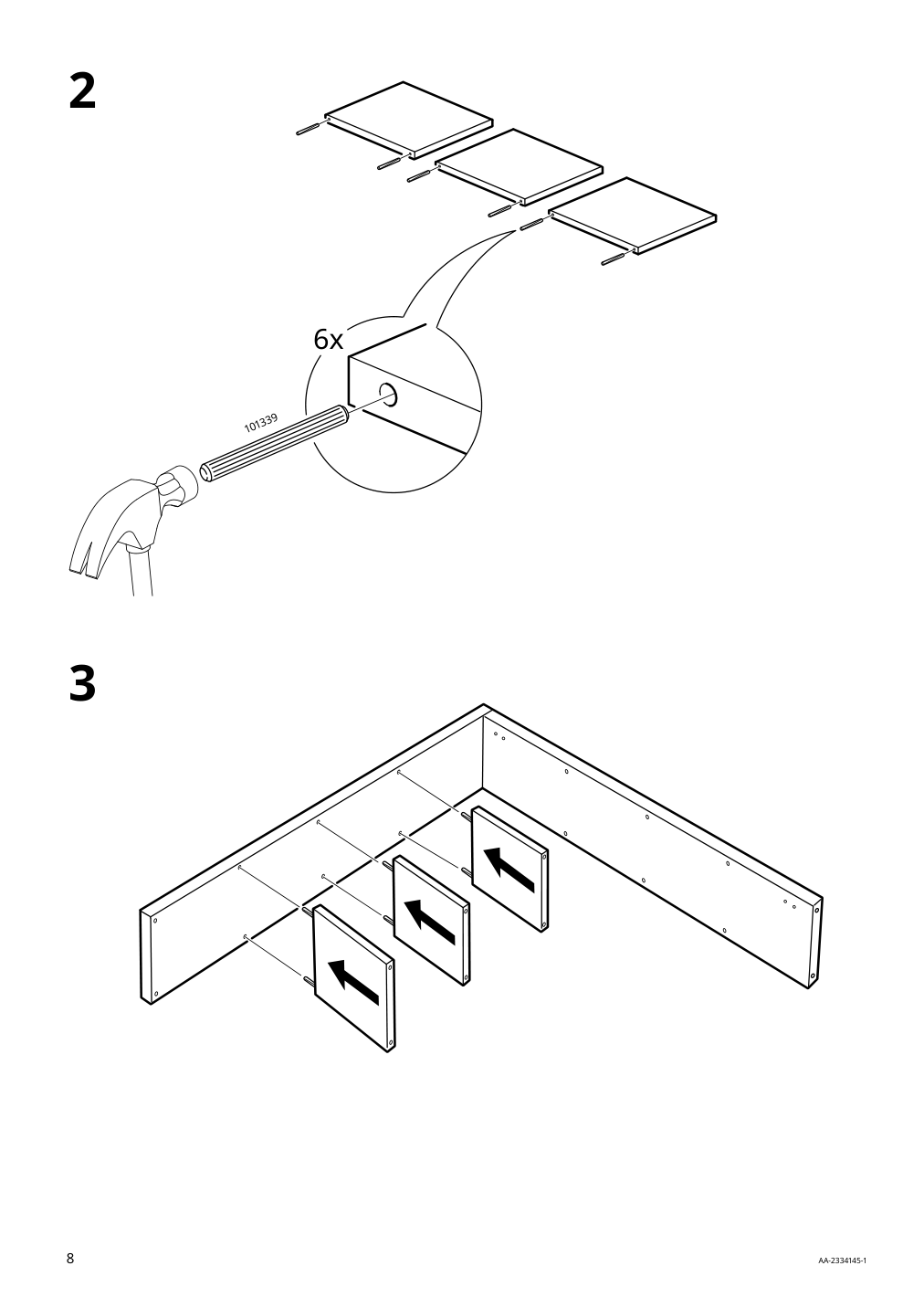 Assembly instructions for IKEA Kallax shelf unit white | Page 8 - IKEA KALLAX / LINNMON workstation 394.816.92