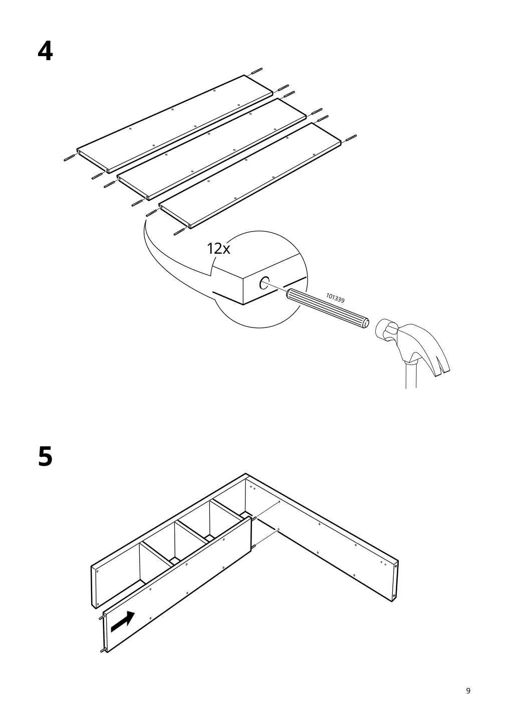 Assembly instructions for IKEA Kallax shelf unit white | Page 9 - IKEA KALLAX shelf unit with 4 inserts 192.783.28