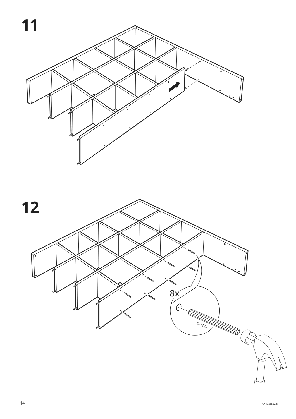 Assembly instructions for IKEA Kallax shelf unit white stained oak effect | Page 14 - IKEA KALLAX shelf unit 903.245.09