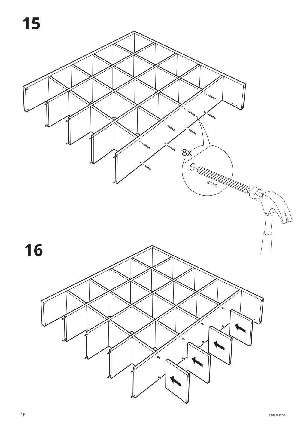 Assembly instructions for IKEA Kallax shelf unit white | Page 16 - IKEA KALLAX / LAGKAPTEN workstation 694.816.81