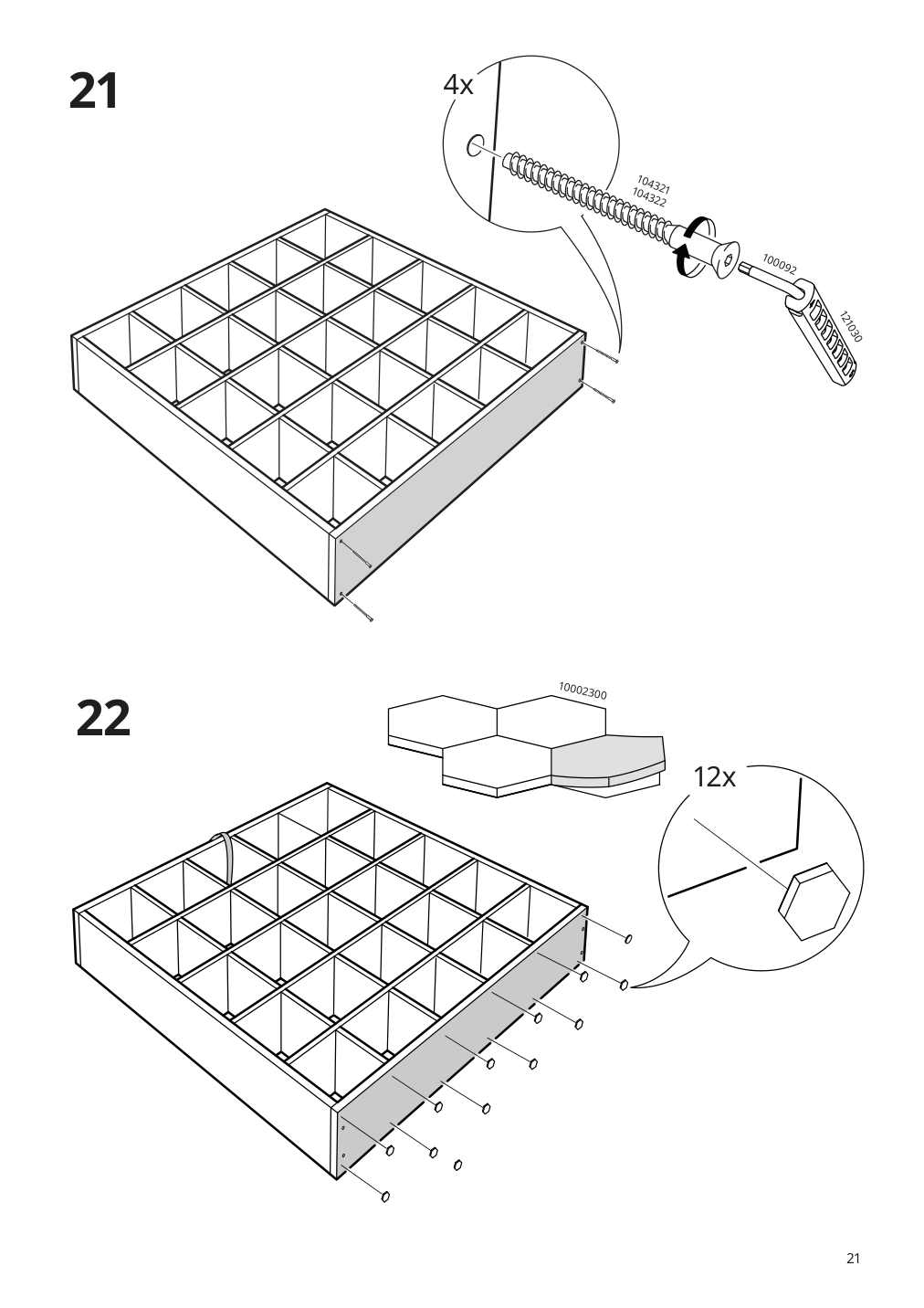 Assembly instructions for IKEA Kallax shelf unit white stained oak effect | Page 21 - IKEA KALLAX shelf unit with 10 inserts 091.976.05