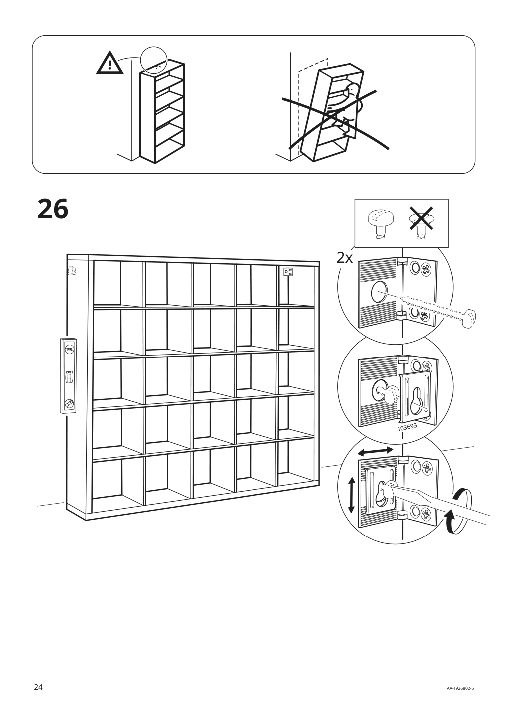 Assembly instructions for IKEA Kallax shelf unit white | Page 24 - IKEA KALLAX / LAGKAPTEN workstation 594.816.53