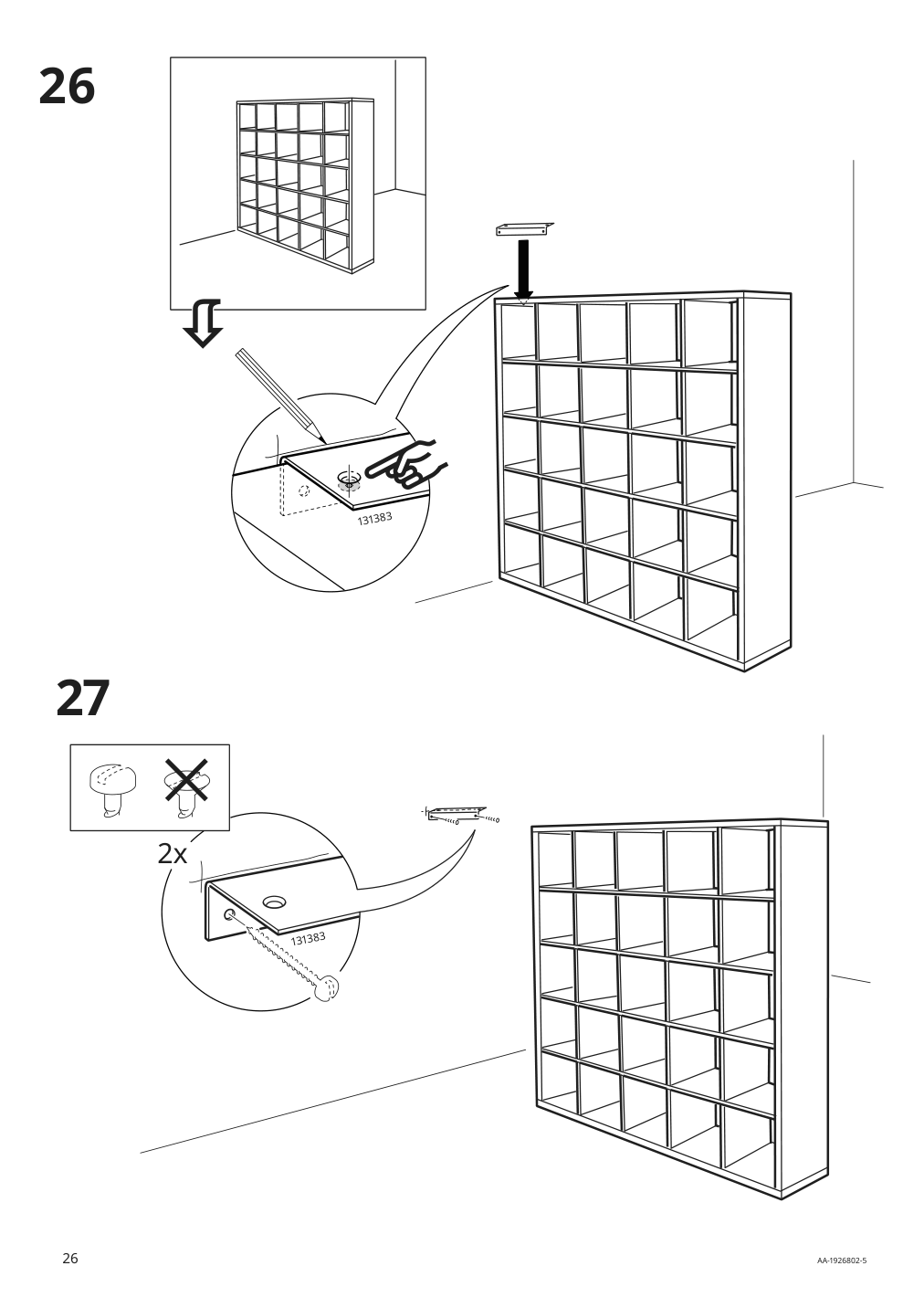 Assembly instructions for IKEA Kallax shelf unit white | Page 26 - IKEA KALLAX shelf unit with 10 inserts 092.783.38