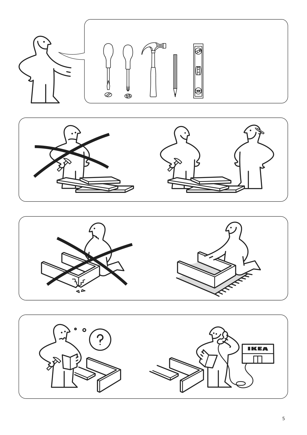 Assembly instructions for IKEA Kallax shelf unit white | Page 5 - IKEA KALLAX / LINNMON workstation 094.816.98